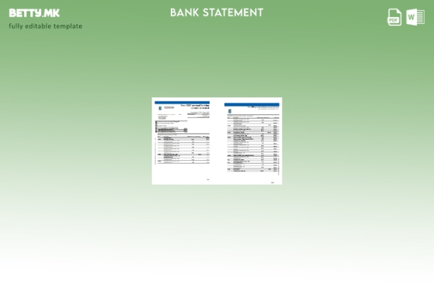 Модерен стил на шаблон за ексел страници за изводи од банкарски изводи на Canada